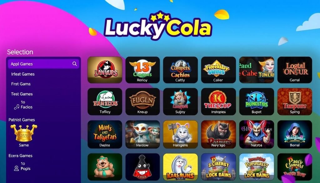 LuckyCola games selection