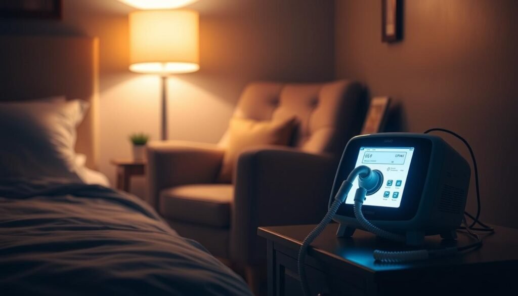 睡眠呼吸機夜間光線配置